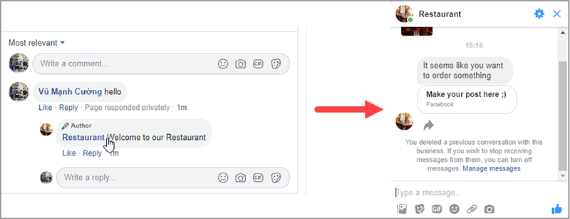 auto comment to facebook group